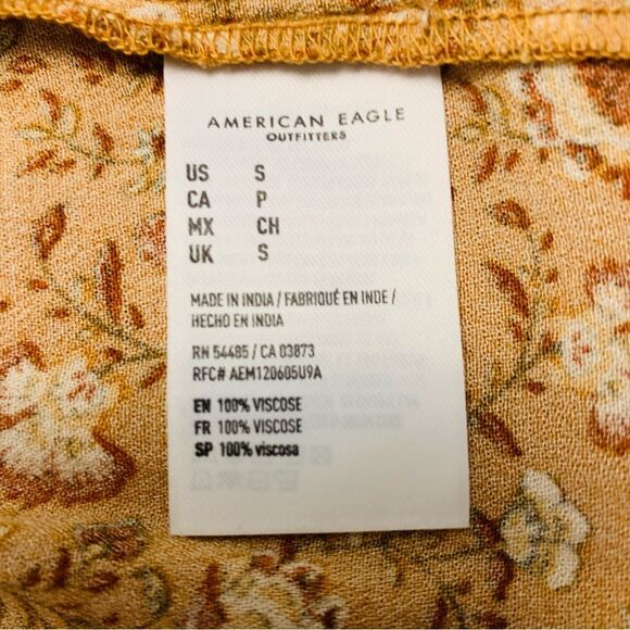 American Eagle Outfitters Peasant Smock Waist Boho Ditsy Floral Mini Dre… - Picture 9 of 13